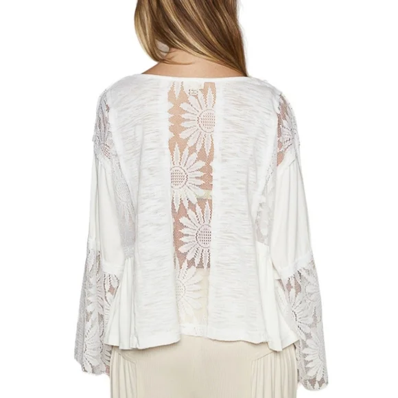 POL Relaxed Fit Jersey Top Sunflower Lace Patches - Picture 3 of 7